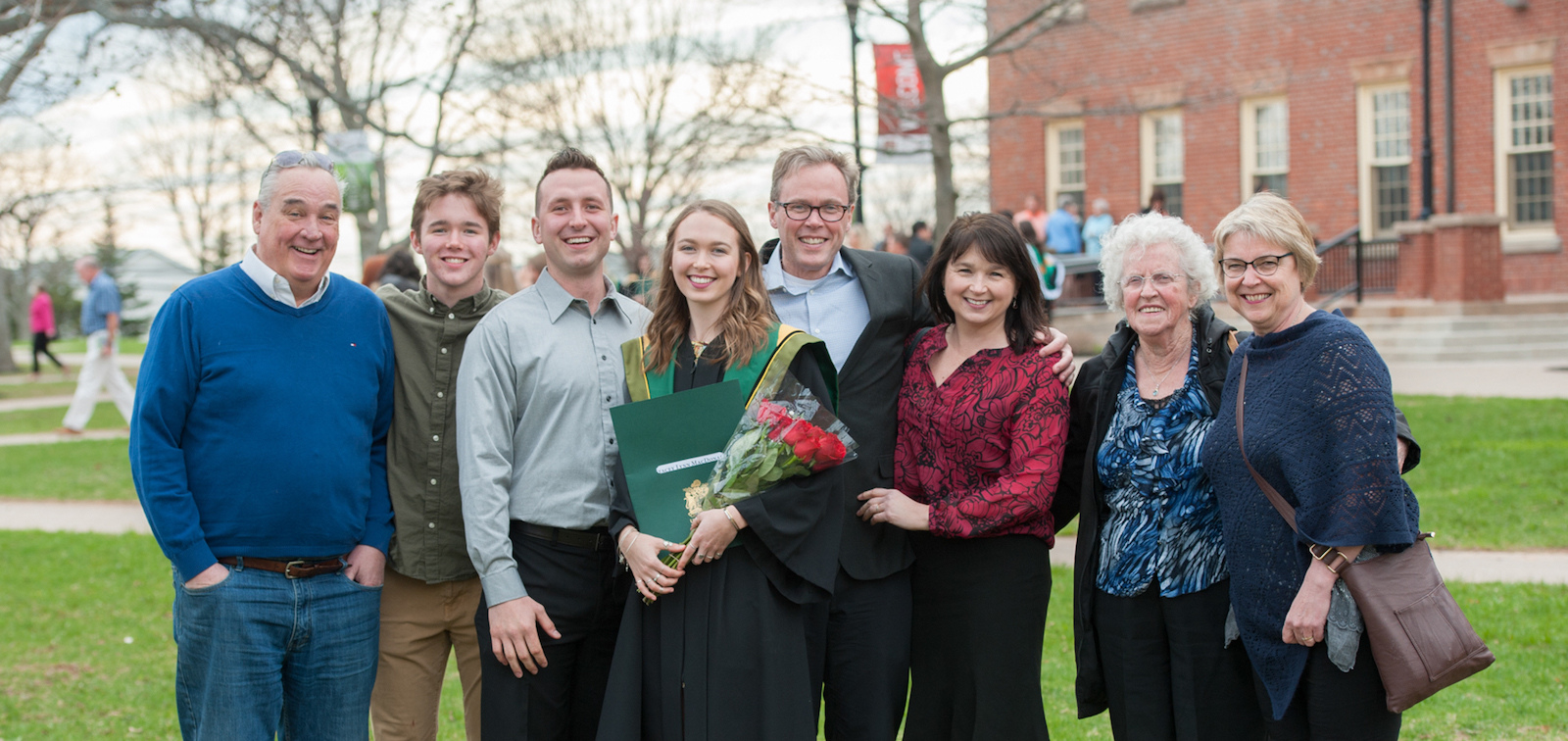 a family gathers at convocation