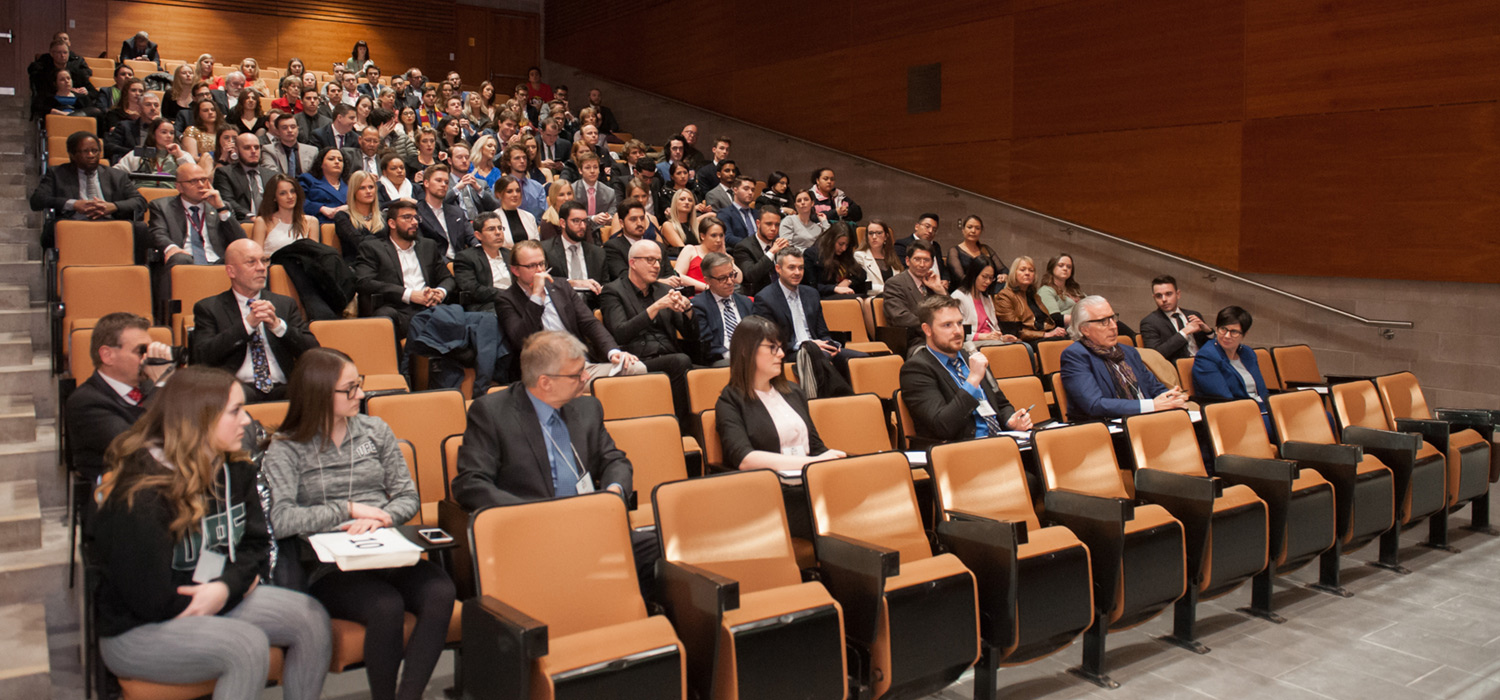 Group of people in a lecture hall