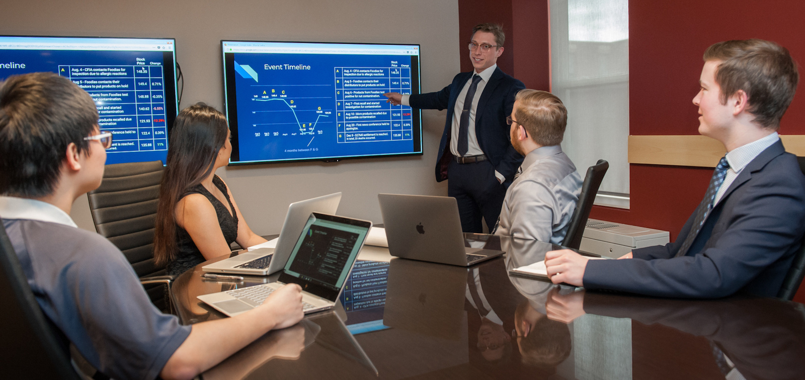 math students meeting at boardroom table