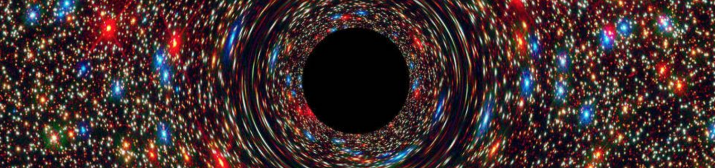 image of coloured blurred black hole