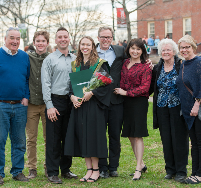 a family gathers at convocation